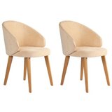 Hanah home stolica bentley - beige, dark oak beigedark oak chair set (2 pieces) | Eponuda.com