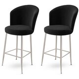 Hanah home Fora - Black, Chrome BlackChrome Bar Stool Set (2 Pieces) | ePonuda.com