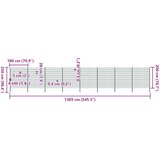  Ogradni panel sa stupovima od željeza 1385x200 cm zeleni | Eponuda.com