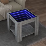 vidaXL Klubska mizica LED siva sonoma 53x53x45 cm inženirski les Cene