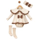 Bebi 03-12 meseci komplet – Bodić, čarapice i traka za kosu 6-9 meseci | ePonuda.com