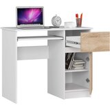 AKORD Piksel Računalniška Miza, Desna Izvedba, Bela/Hrast Sonoma, (5000332983) | Shoptok.si
