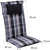 Blumfeldt Elbe, navlaka, navlaka za fotelju, visoki naslon, vrtna stolica, Dralon, 50x120x8cm | shoptok.hr