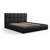 Micadoni Home Crni tapecirani bračni krevet s prostorom za odlaganje s podnicom 200x200 cm Bellis – | shoptok.hr