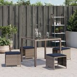  Vrtni stolci s jastucima 4 kom sivi 40x40x35 cm od poliratana | shoptok.hr