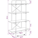  Polica 4 razina 80 x 35 x 140 cm PB Dimljeni hrast | shoptok.hr