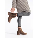 SEASTAR Brown suede Chelsea boots on a heel