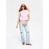 Reserved Majica kratkih rukava s džepom - pastelnoružičasto | shoptok.hr