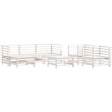 Maison Chic Seti vrtnega pohištva - Vrtna garnitura - Vrtni pohištvo set 7-delna bela trdna borovina, (21805202) | Shoptok.si