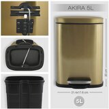 Spirella Jeklen koš za smeti s pedalom v mat zlati barvi 5 l Akira – | Shoptok.si