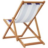  Sklopiva stolica za plažu plavo-bijela od eukaliptusa i tkanine | shoptok.hr