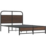 vidaXL Posteljni okvir brez vzmetnice 140x190 cm rjav hrast inž. les | Shoptok.si