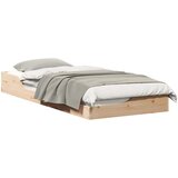  Krevetna konstrukcija Smeđa 90 x 210 cm Čvrsto borovo drvo Bež | shoptok.hr