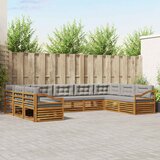  Set vanjskih sofa 9 kom. Prirodna i svijetlo siva 404 x 245,5 x 73 cm | shoptok.hr