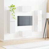  Set TV komoda 6 pcs Visoki sjaj bijela Konstruirano drvo | Eponuda.com