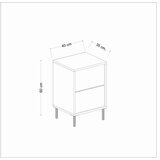Hanah home Noćni ormarić Imaj 40x60x35cm Bijeli mramor-zlatni | Eponuda.ba