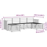  Set vanjskih sofa 6 pcs Bijela 249 x 122,5 x 73 cm | Eponuda.ba