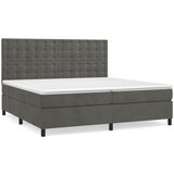The Living Store Box spring postelja z vzmetnico temno siva 200x200 cm žamet - Box Spring Postelja, (21491965) | Shoptok.si