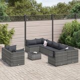 vidaXL 10-dijelni set vrtnih sofa od poliratana s jastucima sivi | shoptok.hr