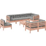 vidaXL Vrtna sedežna garnitura 9-delna z blazinami trden les douglas, (21146286) | Shoptok.si