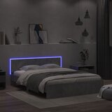 vidaXL Posteljni okvir z vzglavjem in LED betonsko siv 160x200 cm Cene