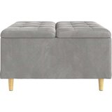  Otoman za pohranu Svijetlo siva 80 x 80 x 45 cm Baršun | Eponuda.ba