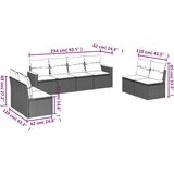  8-dijelni set vrtnih sofa od poliratana s jastucima crni | shoptok.hr