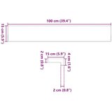  Okenske police 2 kosa svetlo rjava 100x15x2 cm trdna hrastovina, (5000208462) | Shoptok.si