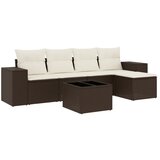 Maison Chic Seti vrtnega pohištva - Vrtna garnitura - Vrtni pohištvo set 6-delna z blazinami rjav poli ratan, (21805187) | Shoptok.si