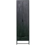 WOOOD Črna garderobna omara iz masivnega jesena 60x210 cm Silas – Cene