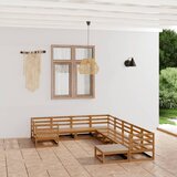  The Living Store Vrtna sedežna garnitura 10-delna trdna borovina - Vrtna Sedežna Garnitura, (21477423) | Shoptok.si