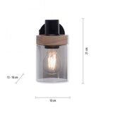 Just LIGHT. 11311-18 - Zidno reflektorsko svetlo PASQUAL 1xE27/40W/230V crna/kaučukovo drvo | Eponuda.com