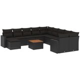 vidaXL 12-dijelni set vrtnih sofa od poliratana s jastucima crni | shoptok.hr