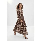 Trendyol Modest Ženska haljina Tctss26Eb00165, Smeđa Cene