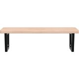  Zidna polica za umivaonik od čelika i masivne hrastovine Smeđa 100 x 60 x 4 cm | shoptok.hr