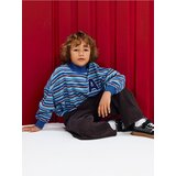 Sinsay Pamučna oversize majica crewneck s prugama u
