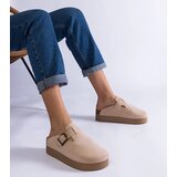 Gemre Beige women's platform slippers with buckle Armitage | shoptok.hr
