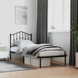 vidaXL Kovinski posteljni okvir z vzglavjem črn 80x200 cm Cene