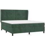  Krevet s oprugama i madracem tamnozeleni 160x200 cm baršunasti | shoptok.hr