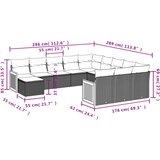  12-dijelni set vrtnih sofa od poliratana s jastucima crni | shoptok.hr