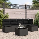  6-dijelni set vrtnih sofa s jastucima crni od poliratana Cijene