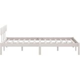  Okvir za krevet od masivne borovine bijeli 160 x 200 cm | shoptok.hr