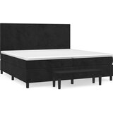  Krevet s oprugama i madracem crni 200x200 cm baršunasti | shoptok.hr