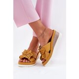 ARTIKER Leather Women's Wedge Sandals with Decorative Flower | Shoptok.si