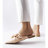 Gemre Beige Elegant Mules with Chain Patenaude | Shoptok.si