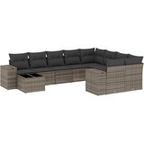 10-dijelni set vrtnih sofa od poliratana s jastucima sivi | shoptok.hr