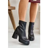 GOE Heeled Boots Made of Natural Leather Black