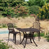 vidaXL 3-dijelni bistro set od lijevanog aluminija brončani Cijene