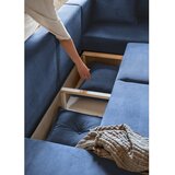 Miuform Tamno plava sklopiva kutna garnitura od samta (s desnim kutom/u obliku slova "U") Lazy Lukka – | shoptok.hr