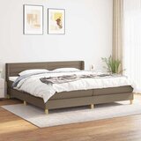  Krevet s oprugama i madracem smeđesivi 200x200 cm od tkanine | shoptok.hr